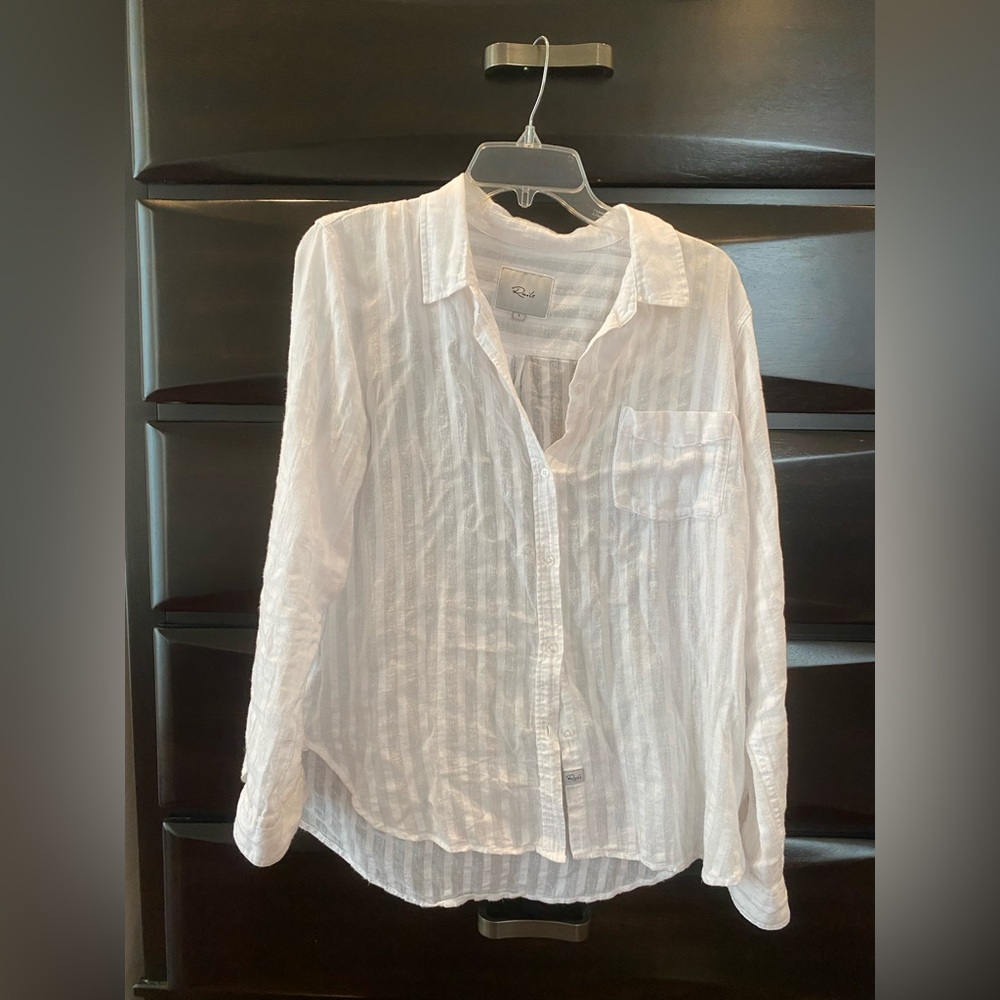 Rails white button up cotton shirt
